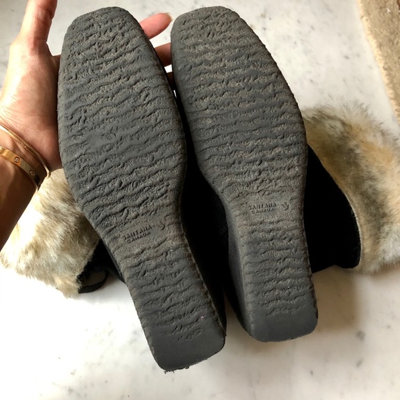 Santana Canada Suede Wrap Fur Wedge Boots 8 - Picture 7 of 8